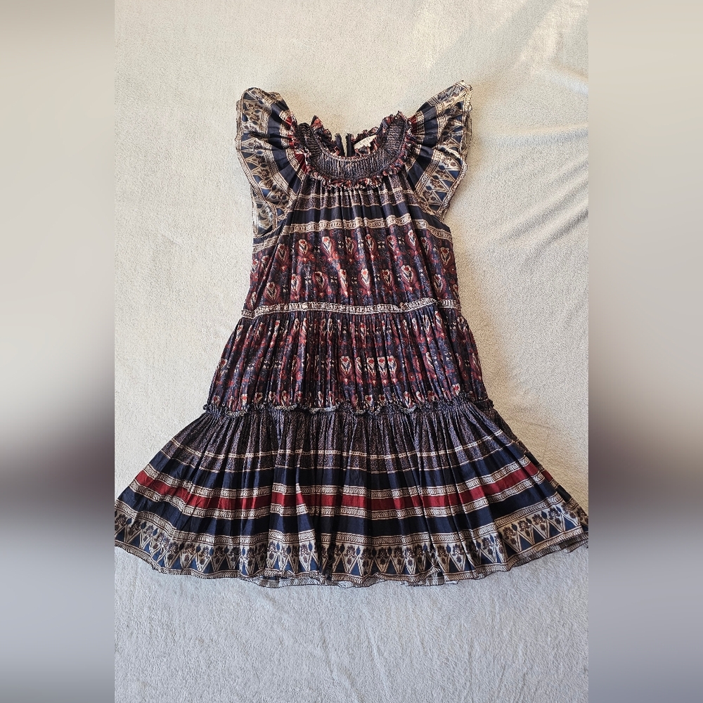 Sea New York Girls' Navy and Red Patterned Dress